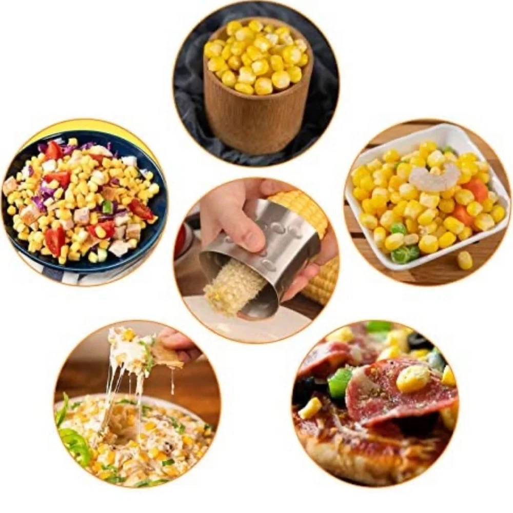 2 Pcs Cob Corn Stripper, Stainless Steel Cob Corn Peeler with Serrated Blade